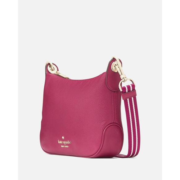 New Kate Spade Rosie Small Crossbody Pebbled Leather Dark Raspberry - Picture 2 of 5
